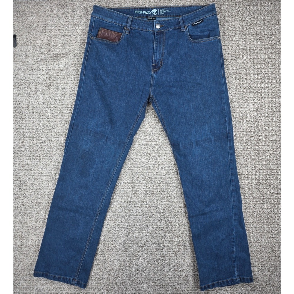 Highway 21 Stronghold Jeans Men 36x32 Blue Dyneema Motorcycle Riding Jeans Denim